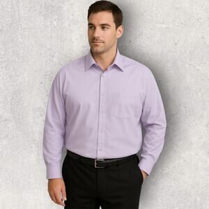 Berlioni Italy Men’s Dress Shirt 2XL Lavender Long Sleeve Button Front